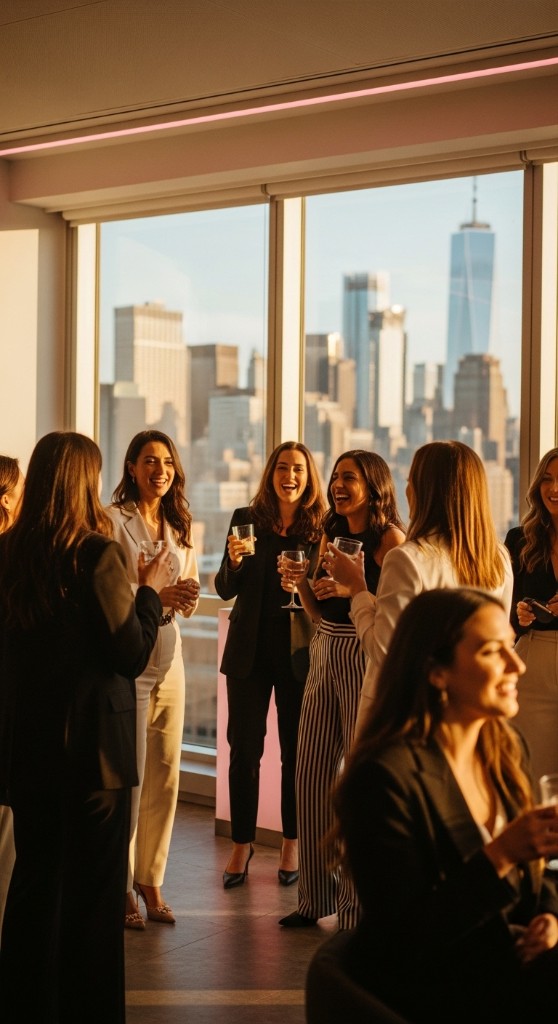 Women networking at an AI event in New York City